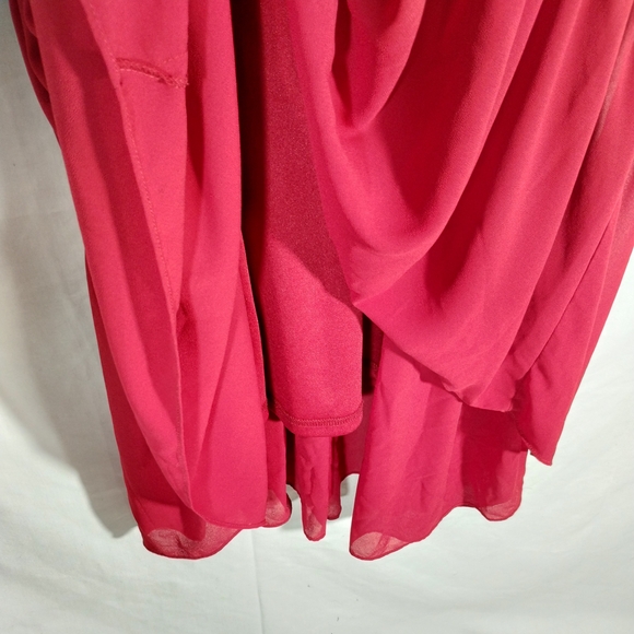 Skirt Society Tiered Maxi Dress XS Red Empire Waist Cottagecore Prairie Vibes - Picture 9 of 11